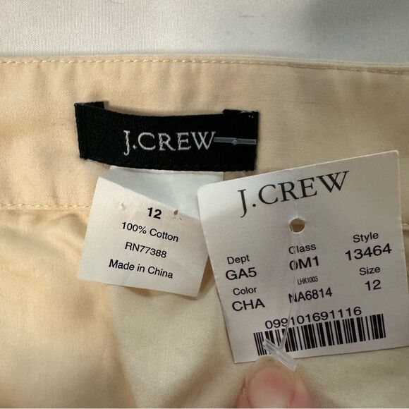 NWT J Crew Skirt Cream A line Tiered Ruffle Cotton Sateen Gateau Side Zip Preppy - Picture 4 of 5